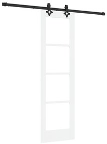 vidaXL Συρόμενη Πόρτα Λευκό 61 x 198.5 εκ. Ξύλο και μέταλλο