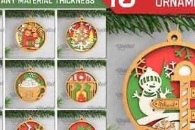 Intra απο ξύλο plywood 3mm-4mm πάχος - Οικογενειακά χριστουγεννιάτικα στολίδια λέιζερ Δίασταση 6x6 cm INTRAFABR-104435806