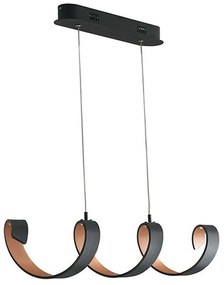 Φωτιστικό Οροφής - Ράγα Helix LED-HELIX-S4C NER 20W Led 80x120cm Black-Gold Luce Ambiente Design Aluminium