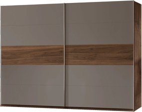 Lh-homefurniture Ντουλάπα Portland γραφίτης+Columbia Καρυδιά  270x210x60cm A_Portland