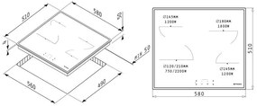 Εστία κεραμική Pyramis Αφής με Πλαίσιο PHC61510IFB