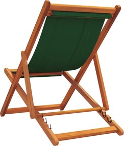 vidaXL Καρέκλες Παραλίας Πτυσσόμενες 2 τεμ. Πράσινες Υφασμάτινες