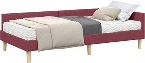 vidaXL Κρεβάτι γωνίας με στρώμα με στρώμα 2 pcs Γκρι ύφασμα