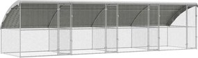 VidaXL Κοτέτσι με 4 πόρτες 4 τεμ. Ασημί 800x200x200cm