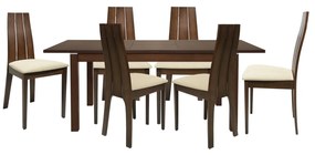 Σετ τραπεζαρίας C10034 7τμχ με Τραπέζι 150x90x75.5εκ. &amp; 6 Καρέκλες Καρυδί