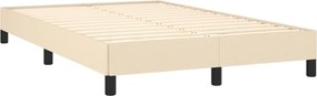 vidaXL Κρεβάτι Boxspring με Στρώμα Κρεμ 120x190 εκ. Υφασμάτινο