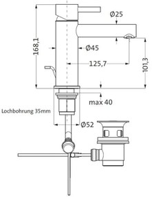 Μπαταρία νιπτήρος Herzbach DESIGN iX Medium-Xalkino