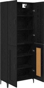 vidaXL Highboard Μαύρη Οξυά 69,5 x 34 x 180 εκ. Επεξεργασμένο Ξύλο