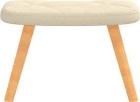 vidaXL Πολυθρόνα Relax Κρεμ Υφασμάτινη με Σκαμπό