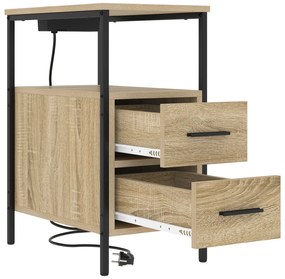vidaXL Κομοδίνο Sonoma Δρυς 30 x 48 x 61 εκ Επεξεργασμένο ξύλο