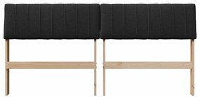 vidaXL Ταπετσαρισμένο κεφαλάρι Μαύρο 160 cm Στερεά ξυλεία πεύκου