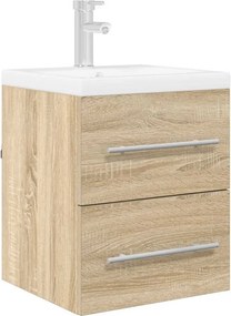 vidaXL Ντουλάπι νιπτήρα με συρτάρι Δρύς Sonoma 38,5 x 41 x 48 εκ