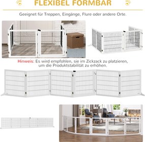 Πτυσσόμενο Barrier Dog 432 x 36 x 70 cm Ξύλο Πεύκου Λευκό