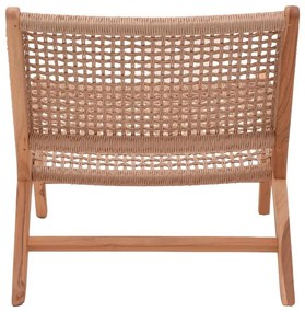 Καρέκλα - Πολυθρόνα Beatrice σκελετός teak ξύλο με σχοινί σε φυσική απόχρωση 65x78x68εκ 65x78x68 εκ.