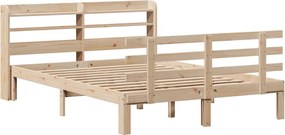 vidaXL Πλαίσιο Κρεβατιού Κεφαλάρι 150x200 εκ Μασίφ Πεύκο