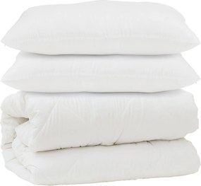 vidaXL Πάπλωμα με μαξιλάρι 3 pcs Λευκό Μικροΐνες