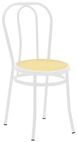Καρέκλα Βιέννης 243-000026 40x47x85cm Beige-White Rattan, Μέταλλο