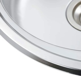 vidaXL Νεροχύτης Κουζίνας με Φίλτρο Σιφονιού και Σιφόνι Ανοξ. Ατσάλι