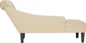 vidaXL Ανάκλιντρο Κρεμ Υφασμάτινο με Μαξιλάρι και Μπράτσο