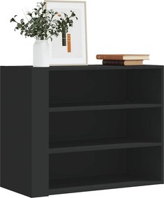 vidaXL Ντουλάπι Τοίχου Μαύρο 75x35x60 εκ. από Επεξεργασμένο Ξύλο