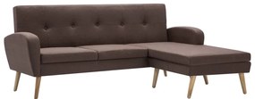 vidaXL Καναπές Γωνιακός Καφέ 186 x 136 x 79 εκ. Υφασμάτινος