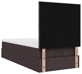 Οθωμανικό κρεβάτι με στρώμα Σκούρο καφέ 80x200cm ύφασμα 3313115