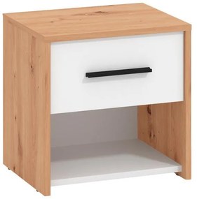 Σετ 2 Κομοδίνα Varadero 2NO1F Artisan Oak - Λευκό 42x33x42 εκ. 42x33x42 εκ.