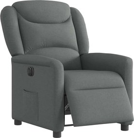 vidaXL Πολυθρόνα Ανακλινόμενη Ηλεκτρική Σκούρο Γκρι Υφασμάτινη
