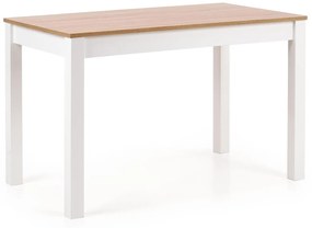 Τραπέζι Houston 225, Άσπρο, Sonoma οξιά, 76x68x120cm, 22 kg, Πλαστικοποιημένη μοριοσανίδα, Ινοσανίδες μέσης πυκνότητας | Epipla1.gr