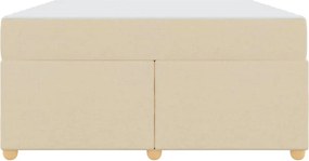 vidaXL Σκελετός Κρεβατιού με στρώμα Κρεμ 160 x 200 cm ύφασμα