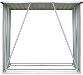 vidaXL Υπόστεγο Αποθήκευσης Ξύλων Κήπου Πράσινο 163x83x154 εκ. Ατσάλι