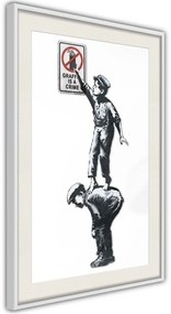 Αφίσα - Banksy: Graffiti Is a Crime - 40x60 - Μαύρο - Με πασπαρτού