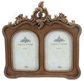 Κορνίζα 2 Θέσεων XL23042200 22,2x2x21,7cm Brown-Bronze Oriana Ferelli Πολυρεσίνη
