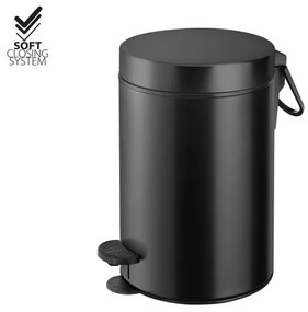 Χαρτοδοχείο 3lt Soft Closιng System Black Mat Sanco Waste Bins 90689-M116