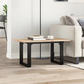 vidaXL Τραπεζάκι Σαλονιού Πλαίσιο Ο 80x50x40εκ Μασίφ Πεύκο/Ατσάλι