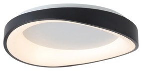 InLight Πλαφονιέρα οροφής LED 72W 3CCT (by tuya) από μαύρο μέταλλο και λευκό ακρυλικό D:45cm (42033-Black)