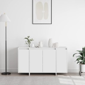 vidaXL Λευκό Πλαϊνό Γραφείο Λευκό Ξύλο 135 x 41 x 75 εκ.