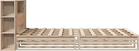 vidaXL Κρεβάτι Βιβλιοθήκη Χωρίς Στρώμα 135x190 εκ Μασίφ Πεύκο