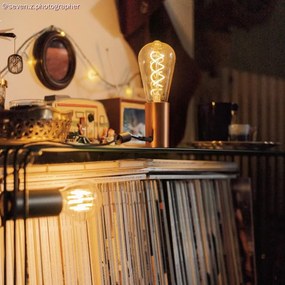 LED Λαμπτήρας B01 5V Αχλάδι ST64 Μελί Σπιράλ Νήμα 1,3W E27 Dimmable 2500K