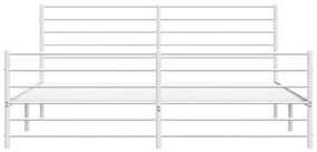 vidaXL Πλαίσιο Κρεβατιού με Κεφαλάρι&Ποδαρικό Λευκό 183x213εκ. Μέταλλο