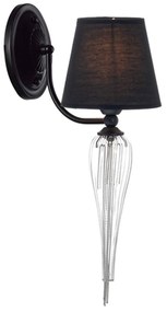 Φωτιστικό Τοίχου EG170301WBCH Black Metal, Glass, Fabric