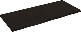vidaXL Επιφάνεια Τραπεζιού Σκούρο Καφέ 140x60x(2-4)εκ Επεξ. Μασίφ Δρυς