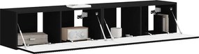 vidaXL Ντουλάπι Τηλεόρασης Τοίχου 2 pcs Μαύρο Επεξεργασμένο Ξύλο
