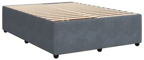 vidaXL Κρεβάτι Boxspring με Στρώμα Σκούρο Γκρι 140x190 εκ. Βελούδινο