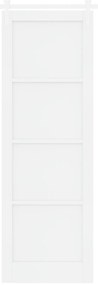 vidaXL Συρόμενη Πόρτα με Σετ Στήριξης Λευκή 78x232 εκ. Από Σκληρό Ξύλο Πεύκου