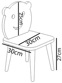 Παιδική καρέκλα Jerry pakoworld λευκό-φυσικό 30x30x52εκ