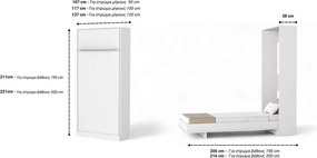 Κρεβάτι Τοίχου Basic Vertical Single - 120x200