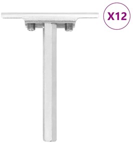 vidaXL Πλωτά στηρίγματα ραφιών 12 τεμ. Ø12x100 χιλ. Ανθρακοχάλυβας