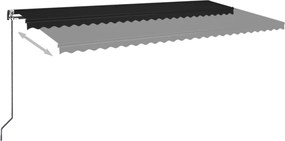 vidaXL Τέντα Συρόμενη Αυτόματη Ανθρακί 600 x 350 εκ.