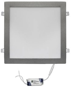 Adeleq Led Φωτιστικό Ψευδοροφής Αλουμινίου Τετράγωνο 30W 3000K 120° Ασημί 21-0302600